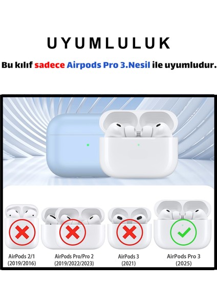 Pro 3.Nesil Uyumlu Açık Mavi Premium Silikon Kılıf, Kulaklık İpi, 3'ü 1 Arada Temizleme Kalemi Seti fırsatları