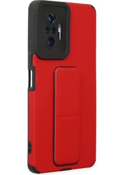 Xiaomi Redmi Note 10 Pro Kılıf Mega Standlı Silikon - Kırmızı fiyatları