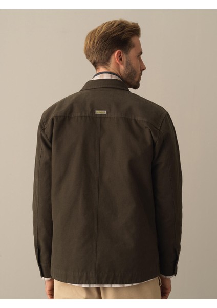 Erkek Camel Regular Fit Gömlek Ceket