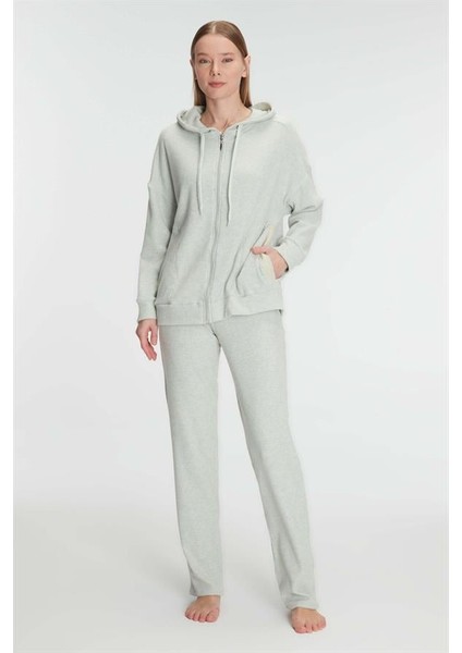 Arias Closet Pamuklu Homesuit Kapüşonlu Fermuarlı Ev Giyim Pijama Takımı