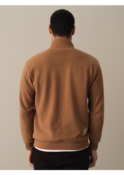 Erkek Camel Regular Fit Sweatmont