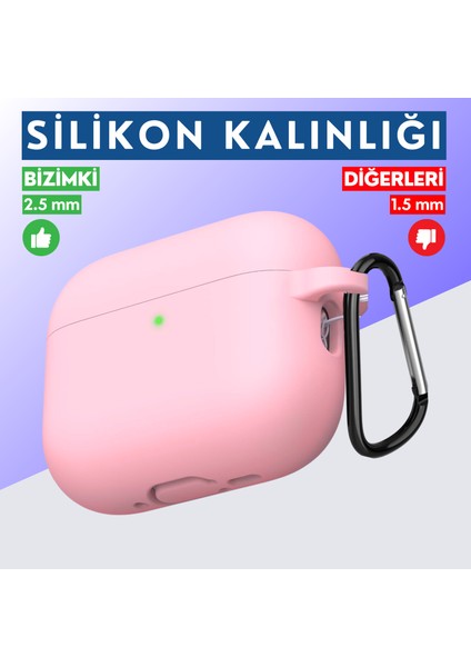 Pro 3.Nesil Uyumlu Pembe Silikon Kulaklık Kılıfı, Kulaklık İpi Ve 3'ü 1 Arada Temizleme Kalemi Seti modelleri