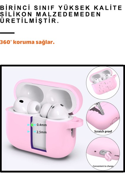 Pro 3.Nesil Uyumlu Pembe Silikon Kulaklık Kılıfı, Kulaklık İpi Ve 3'ü 1 Arada Temizleme Kalemi Seti indirimleri