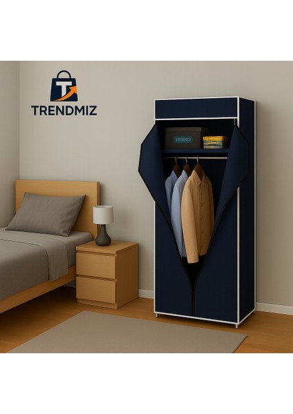 Student Bez Dolap | Metal Iskeletli Kumaş Gardırop | Toz Geçirmez Fermuarlı Hurç Dolap