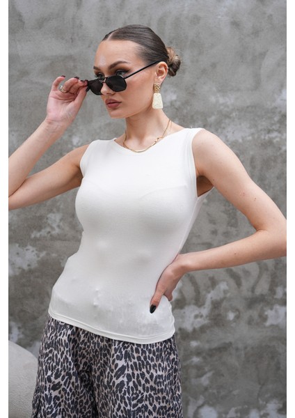 Krem Basic Kayık Yaka Bluz fiyatları