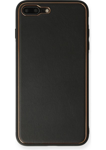 iPhone 7 Plus Kılıf Coco Deri Silikon Kapak - Siyah