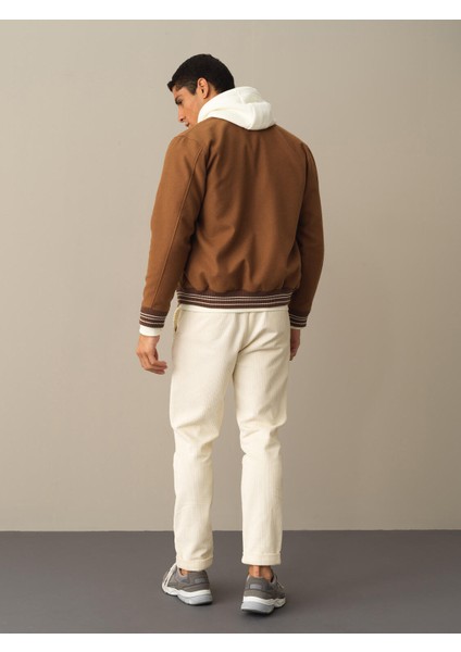 Erkek Camel Regular Fit Bomber Mont