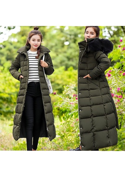 Tam Boy Kürklü Şişme Mont