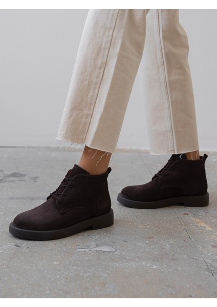 Bolen Kahve Süet Hakiki Deri Kadın Bot indirimleri