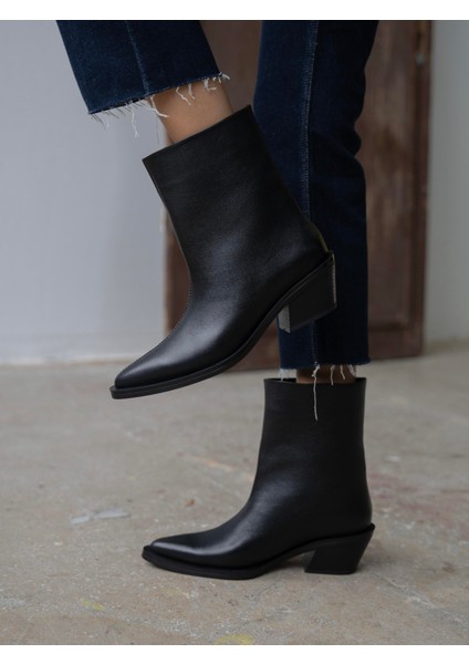 Piora Siyah Hakiki Deri Kadın Bot fırsatları