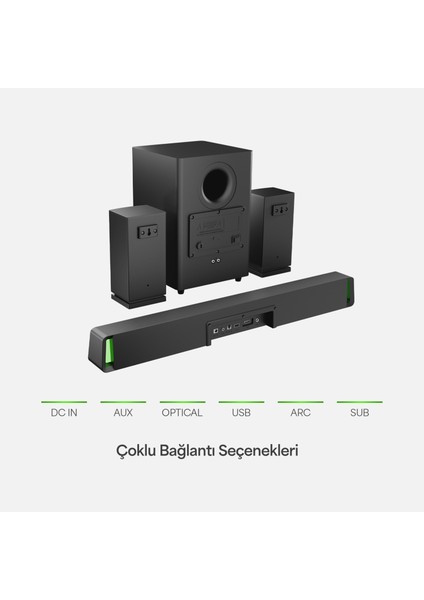 MD-SBT35 Sonicbar Siyah 160W Rms Bt+Aux+Usb+Hdmı/optıcal Ev Sinema Soundbar Speaker indirimleri