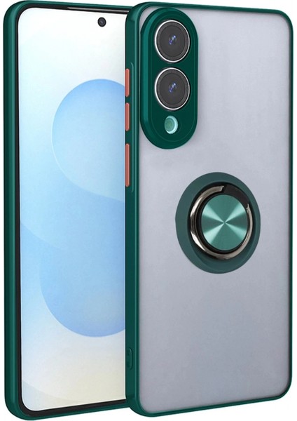 Samsung Galaxy S25 Edge Kılıf Montreal Yüzüklü Silikon Kapak - Yeşil