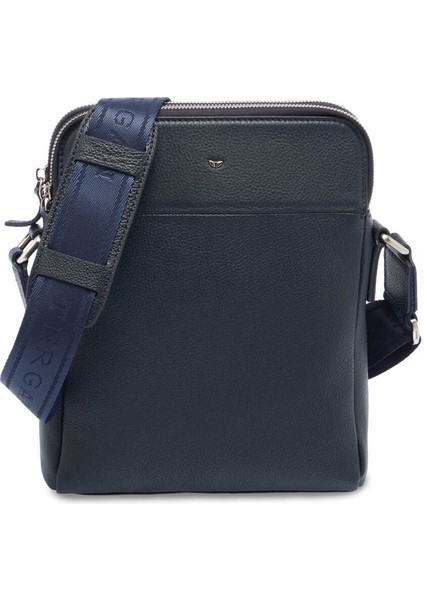 Lacivert Hakiki Deri Erkek Çapraz Askılı Çanta - S1AC00021408-X86