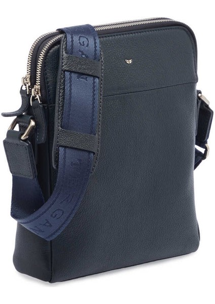 Lacivert Hakiki Deri Erkek Çapraz Askılı Çanta - S1AC00021408-X86