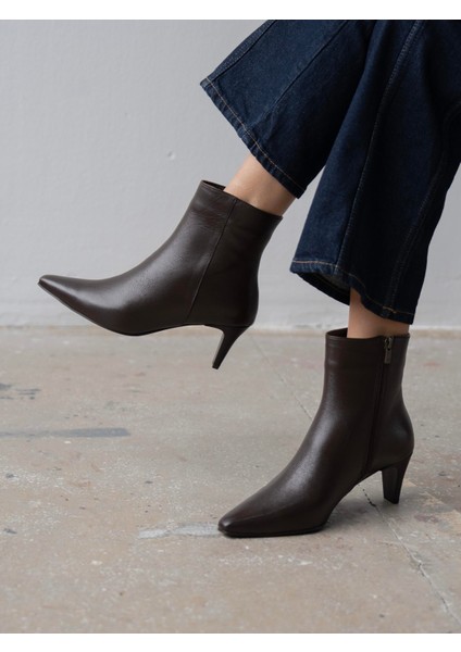 Voren Kahve Hakiki Deri Kadın Bot fiyatları