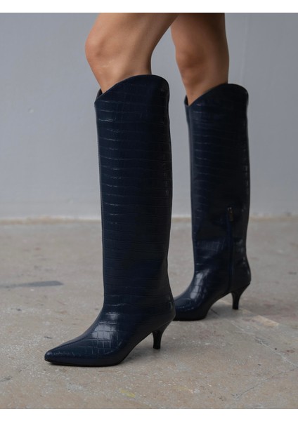 Zuris Lacivert Kroko Çizme
