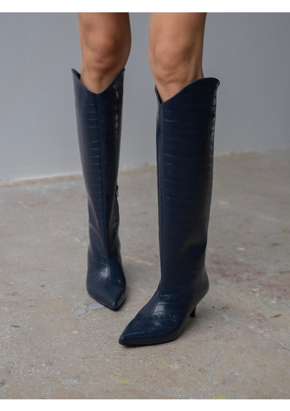 Zuris Lacivert Kroko Çizme modelleri