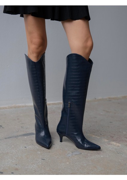 Zuris Lacivert Kroko Çizme indirimleri