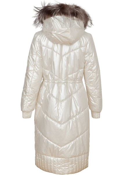 Krem Tekstil-Kürk Kadın Deri Mont - K23IKM320366-H2W