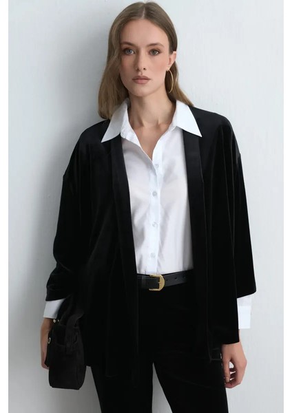 Kadife Kimono - Siyah