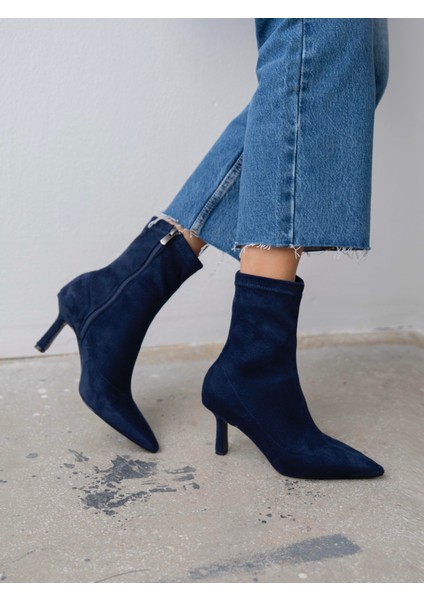 Dina Streç Lacivert Süet Bot