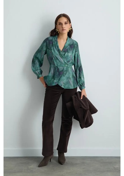 Anka Koleksiyonu Bele Oturan Viskon Bluz - Yeşil fiyatları