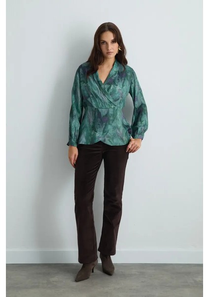 Anka Koleksiyonu Bele Oturan Viskon Bluz - Yeşil modelleri