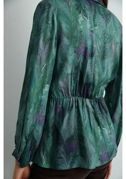 Anka Koleksiyonu Bele Oturan Viskon Bluz - Yeşil indirimleri