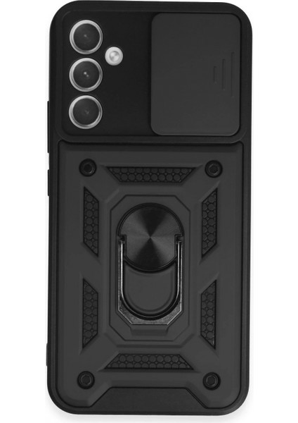 Samsung Galaxy A34 5g Kılıf Pars Lens Yüzüklü Silikon - Siyah