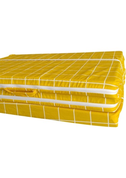 Tek Kişilik Katlanır Yer Yatağı Sünger Yatak Sarı Pano 80X180 Cm-6 cm