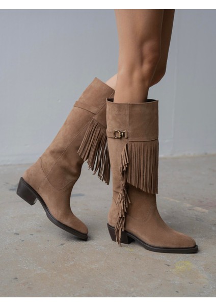 Zylo Camel Süet Hakiki Deri Kadın Çizme fırsatları