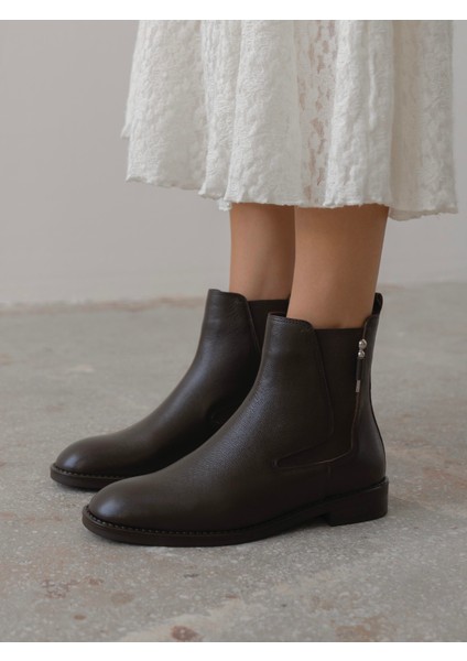 Ati Kahve Hakiki Deri Kadın Bot