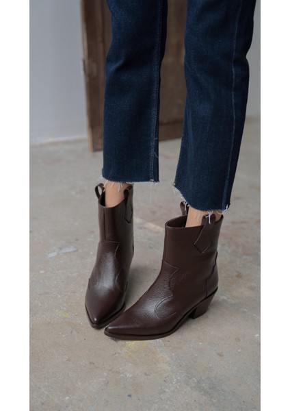 Fron Kahve Hakiki Deri Kadın Bot modelleri