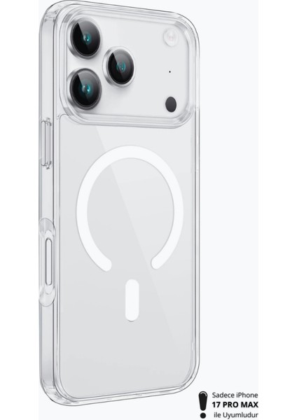 (Ic) iPhone 17 Pro Max Uyumlu Animasyonlu Şeffaf Sert Mika Sararmaz Magsafe Ince Fit Kılıf