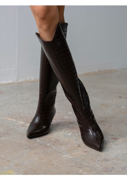 Zuris Kahve Kroko Çizme