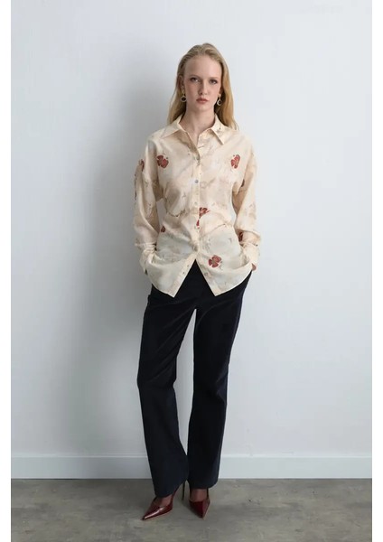 Anka Koleksiyonu Lyocell Gömlek - Ekru fiyatları