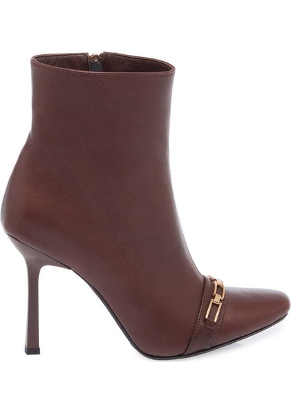 Kahve Hakiki Deri Kadın Klasik Bot - K23K1BT66934-A24