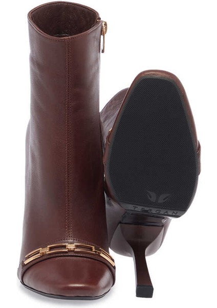 Kahve Hakiki Deri Kadın Klasik Bot - K23K1BT66934-A24