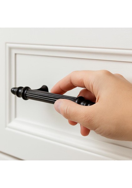 Sert Plastik 96 mm Siyah Mobilya Mutfak Dolabı Komidin Tv Ünütesi Kulpları 10 Adet modelleri