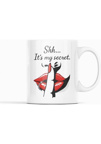 Shh... It’s My Secret Kırmızı Dudak Tasarımı, Kadınlara Özel Hediyelik Kupa Bardak fiyatları