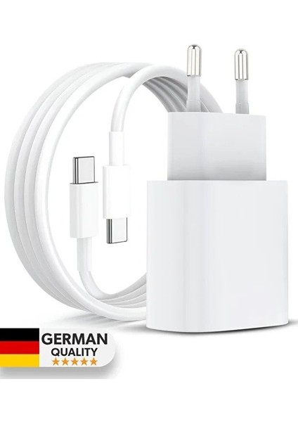 iPhone 15 Uyumlu 20W Usb-C Hızlı Şarj Adaptörü ve 60W Type-C Kablo Seti | Pd Destekli Şarj Cihazı