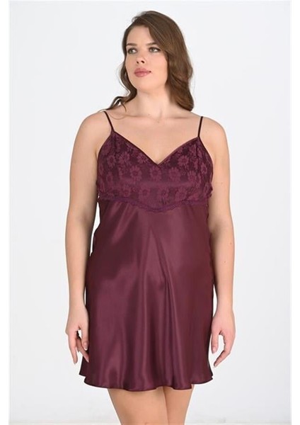 Arias Closet Büyük Beden Mürdüm Gecelik 2108 modelleri