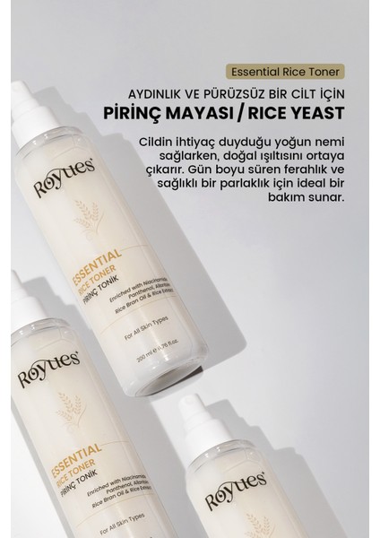 Aydınlatıcı, Leke Karşıtı, Cilt Tonu Eşitleyici ve Parlatıcı Pirinç Özlü Tonik Rice Toner 200ML fırsatları
