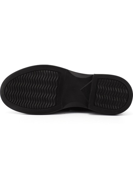 Kadın Siyah Nubuk Loafer Ayakkabı