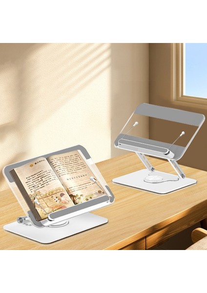 Tablet ve Kitap Okuma Standı – 360° Döner Ayarlanabilir Katlanabilir Masaüstü Tutucu, Ergonomik Tasarım, Sağlam Alüminyum Alaşım, Ev ve Ofis Kullanımı Için Evrensel Tablet Desteği | L111