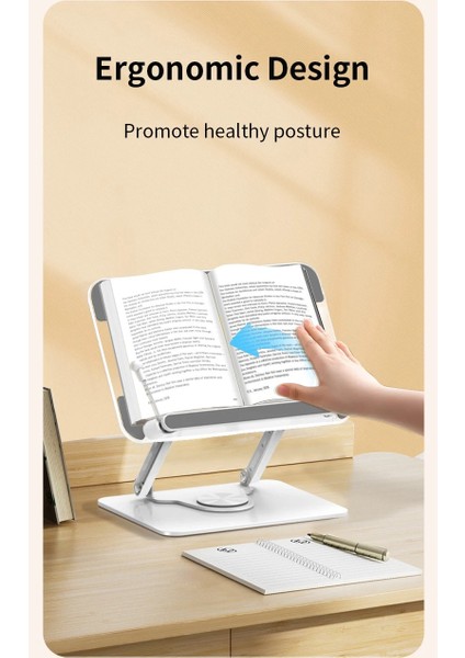 Tablet ve Kitap Okuma Standı – 360° Döner Ayarlanabilir Katlanabilir Masaüstü Tutucu, Ergonomik Tasarım, Sağlam Alüminyum Alaşım, Ev ve Ofis Kullanımı Için Evrensel Tablet Desteği | L111 indirimleri