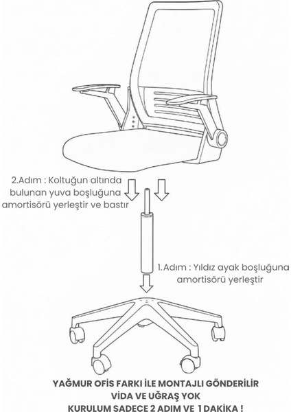 Katlanır Kollu Çalışma Sandalyesi MONTAJLI | Ofis ve Bilgisayar Koltuğu | Beyaz Kol Turuncu Kumaş fırsatları