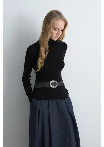 Balıkçı Yaka Basic Triko - Siyah modelleri