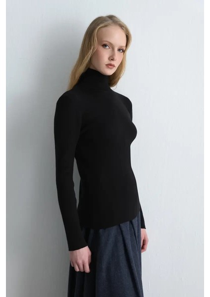 Balıkçı Yaka Basic Triko - Siyah indirimleri