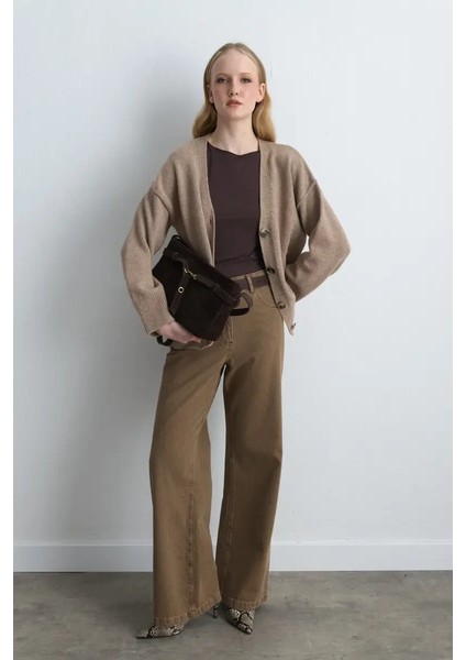 Yünlü Triko Hırka - Bej fiyatları